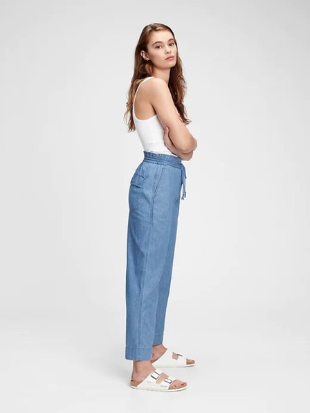GAP Nohavice high rise chambray wide-leg GAP
