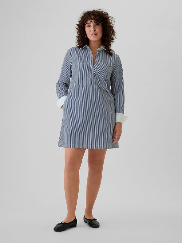 GAP Pruhované košeľové mini šaty Gap