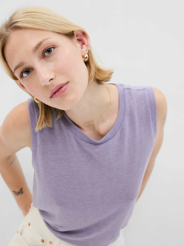 GAP Ľanový top bez rukávov GAP