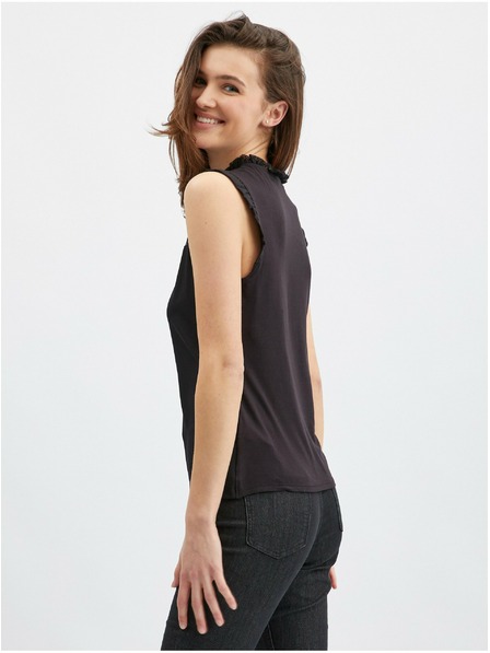 Orsay Čierna dámska blúzka s čipkovým detailom ORSAY