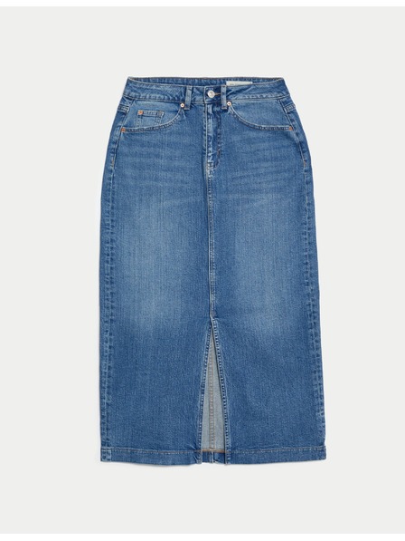 Marks & Spencer Džínsová midi sukňa Marks & Spencer námornícka modrá