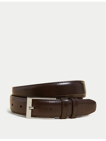 Marks & Spencer Elegantný kožený opasok Marks & Spencer hnedý
