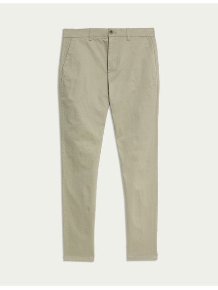 Marks & Spencer Strečové chino nohavice slim fit Marks & Spencer béžová