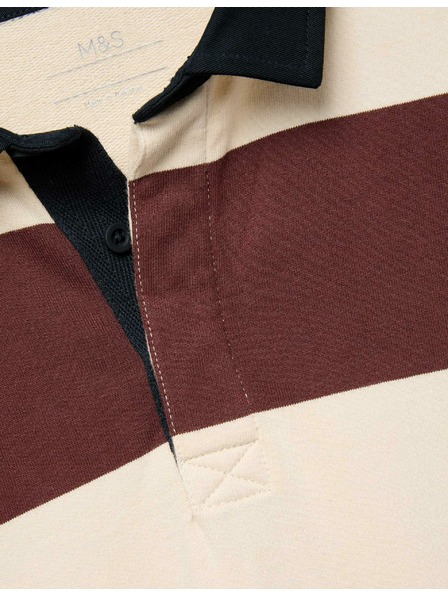 Marks & Spencer Pruhovaný športový top z čistej bavlny (6–16 rokov) Marks & Spencer červená