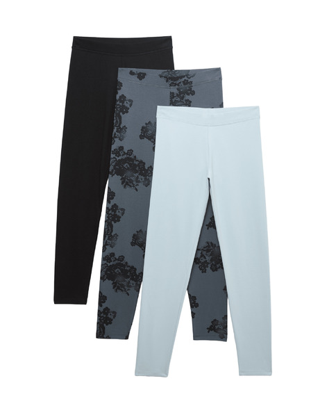 Marks & Spencer 3 ks legín s potlačou a vysokým podielom bavlny (6–16 rokov) Marks & Spencer sivá