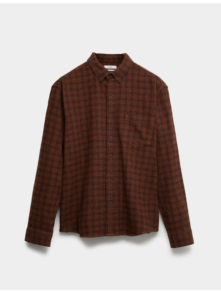 Marks & Spencer Čisto bavlnená flanelová košeľa Marks & Spencer hnedá