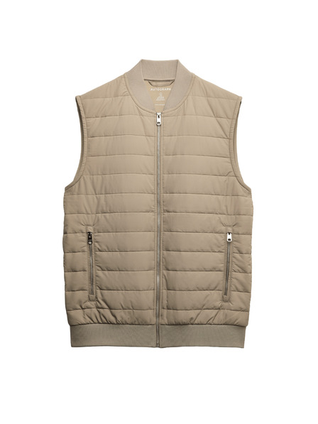 Marks & Spencer Prešívaná vesta so zapínaním na zips s technológiou Stormwear™ a s vysokým podielom bavlny Marks & Spencer béžová