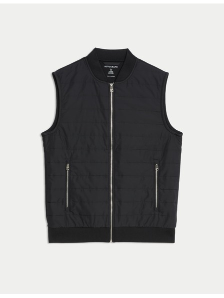 Marks & Spencer Prešívaná vesta so zapínaním na zips s technológiou Stormwear™ a s vysokým podielom bavlny Marks & Spencer čierna
