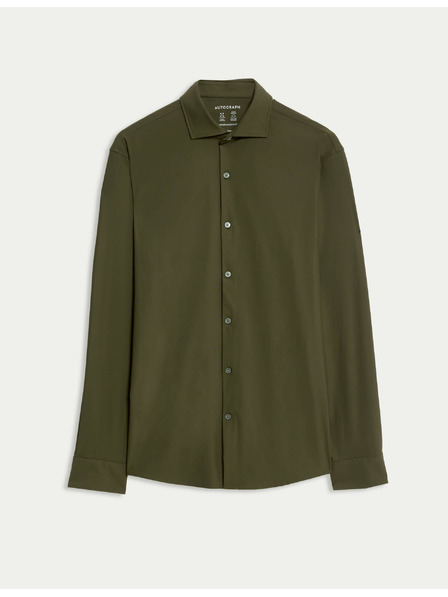 Marks & Spencer Strečová funkčná košeľa projatého strihu Marks & Spencer zelená