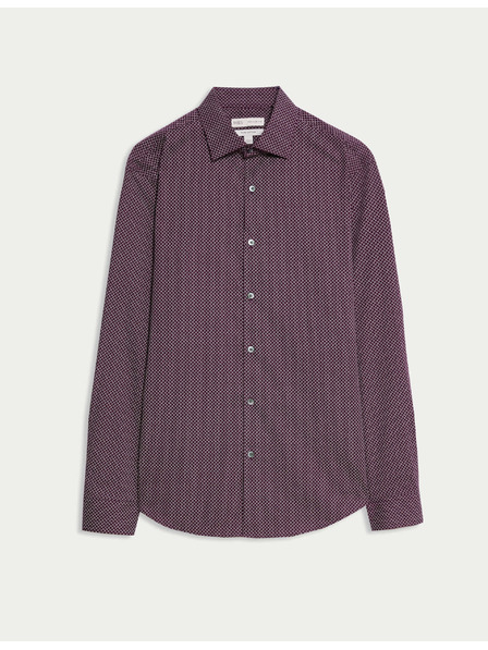 Marks & Spencer Košeľa s potlačou normálneho strihu z čistej bavlny Marks & Spencer červená