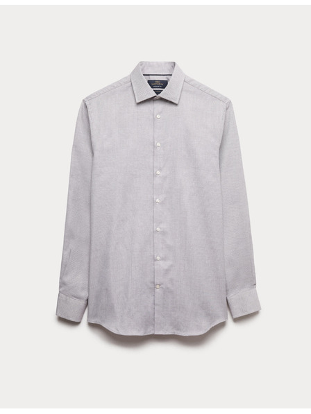 Marks & Spencer Luxusná košeľa normálneho strihu z čistej bavlny s textúrou Marks & Spencer červená