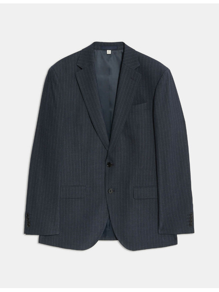 Marks & Spencer Oblekové sako s elastanom a tenkými prúžkami, klasický strih Marks & Spencer námorná modrá
