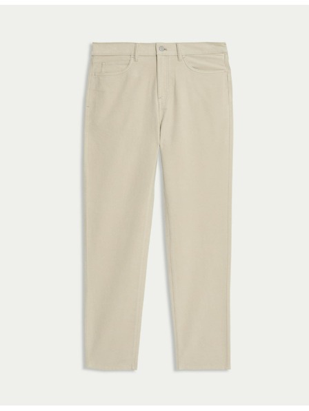 Marks & Spencer Talianske menčestrové nohavice rovného strihu, 5 vreciek Marks & Spencer béžová