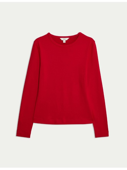 Marks & Spencer Top s dlhými rukávmi tesného strihu Marks & Spencer červená