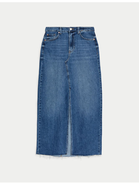 Marks & Spencer Džínsová maxi sukňa s prostihom vpredu Marks & Spencer námorná modrá