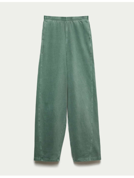 Marks & Spencer Voľné tepláky z čistej bavlny Marks & Spencer zelená