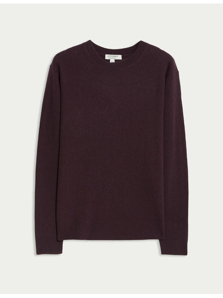 Marks & Spencer Sveter z čistého kašmíru, s textúrou a okrúhlym výstrihom Marks & Spencer fialová