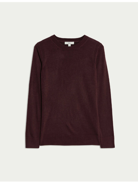 Marks & Spencer Mimoriadne mäkký sveter s výstrihom ku krku Marks & Spencer červená