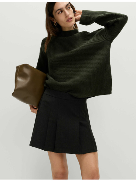 Marks & Spencer Kockovaná plisovaná mini sukňa Marks & Spencer námorná modrá