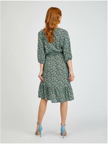 Orsay Zelené dámske vzorované šaty so zaväzovaním ORSAY