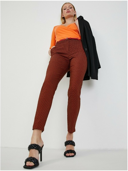 Orsay Čierno-červené dámske vzorované nohavice ORSAY