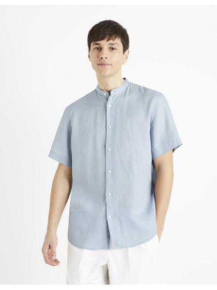 Celio Svetlomodrá pánska ľanová košeľa Celio Damopoc