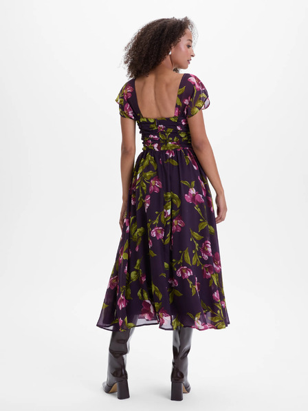 Orsay Fialové dámske midi šaty s kvetinovým vzorom ORSAY