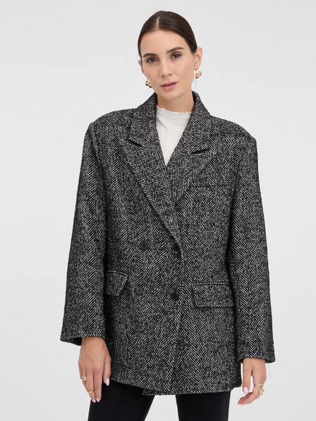 Orsay Tmavosivý dámsky krátky kabát ORSAY