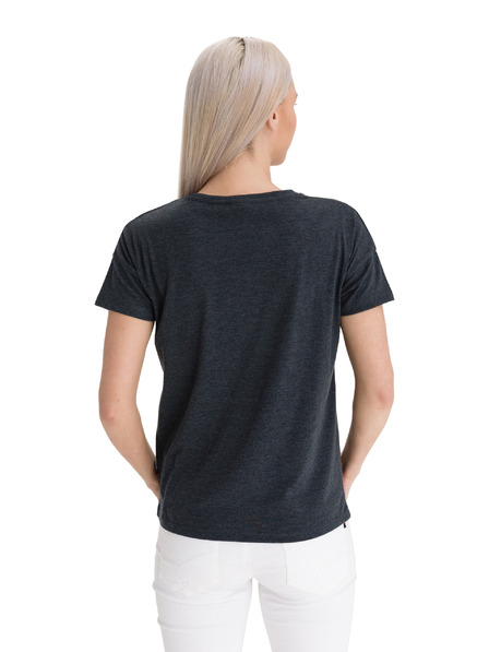 Sam 73 Tmavosivé dámske tričko s potlačou SAM 73