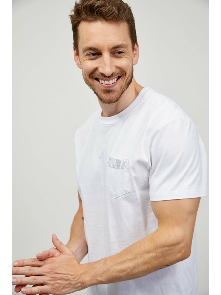Sam 73 Biele pánske tričko SAM 73 Quarip