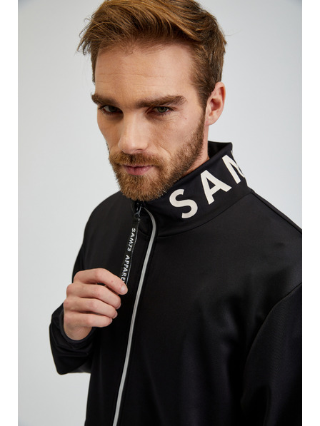 Sam 73 Čierna pánska mikina na zips SAM73 Stephen