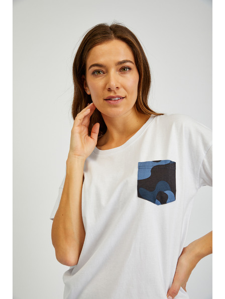 Sam 73 Biele dámske tričko s vreckom SAM 73 Marie