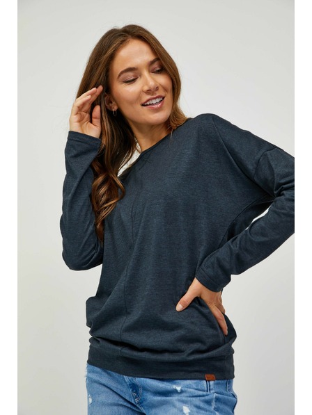 Sam 73 Čierne dámske základné tričko s dlhým rukávom SAM 73 Azuka