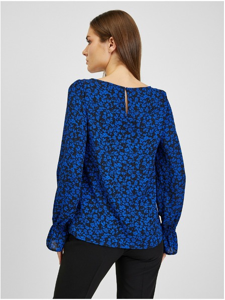 Orsay Čierno-modrá dámska kvetovaná blúzka ORSAY
