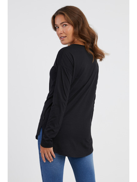 Sam 73 Čierne dámske tričko s dlhým rukávom SAM 73 Sherri