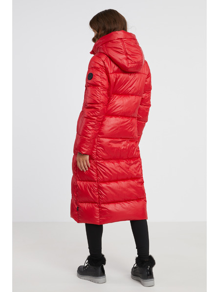 Sam 73 Červený dámsky prešívaný kabát s kapucňou SAM 73 Anna