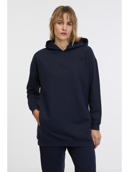 Sam 73 Tmavomodrá dámska predĺžená mikina s kapucňou SAM 73 Lola