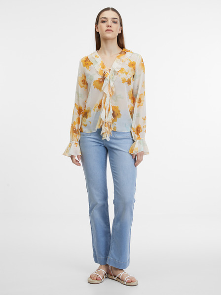 Orsay Biela dámska kvetinová blúzka ORSAY
