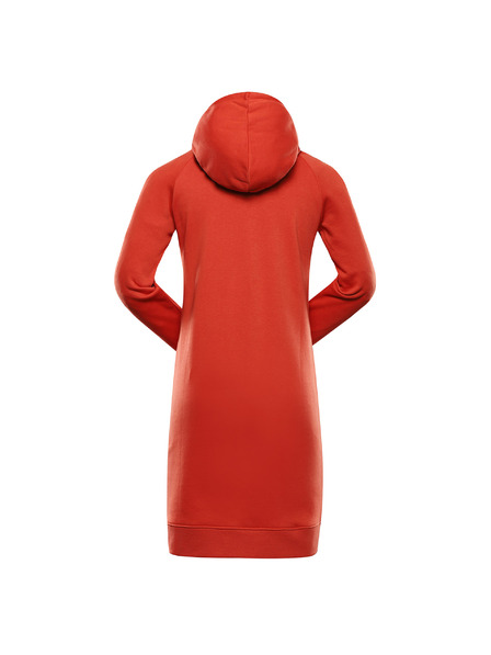 ALPINE PRO Dámske mikinové šaty ALPINE PRO OLEBA red clay