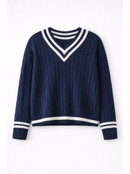 GAP Bavlnený sveter s výstrihom do V GAP