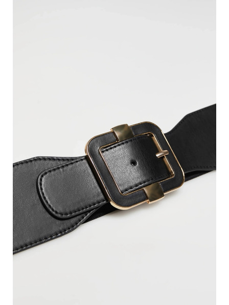 Moodo Čierny široký opasok s ozdobnou sponou Moodo