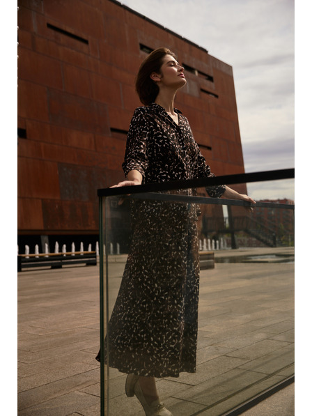 Moodo Viskózová košeľa hnedá Moodo