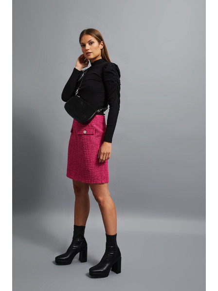 Moodo Čierna taška cez rameno so zipsom Moodo