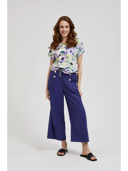 Moodo Vzorovaná košeľa s kvetinovým vzorom fialová Moodo