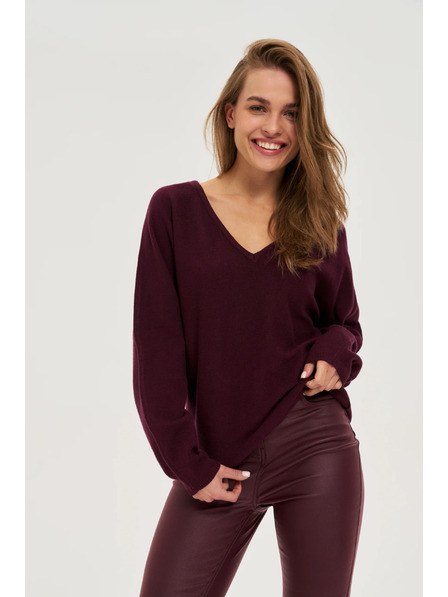 Moodo Sveter do V vínový Moodo