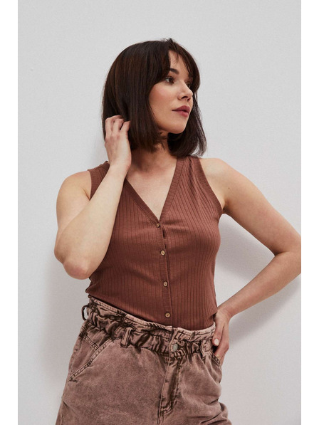 Moodo Rebrovaný top čokoládový Moodo