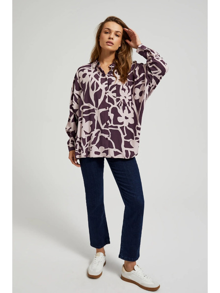 Moodo Viskózová košeľa so vzorom fialová Moodo