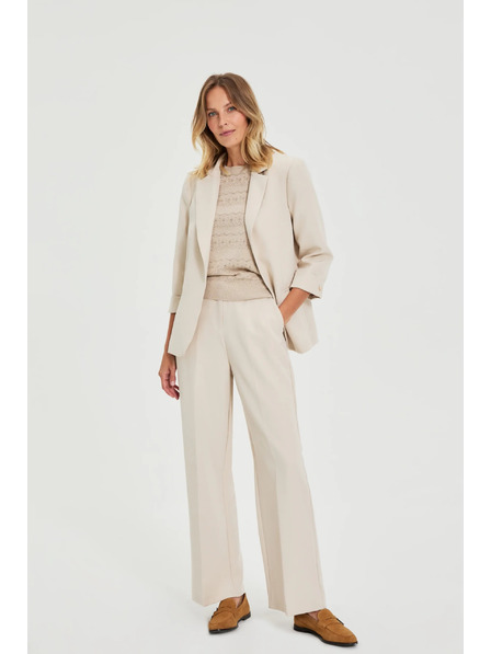 Moodo Béžové nohavice so skladmi Moodo