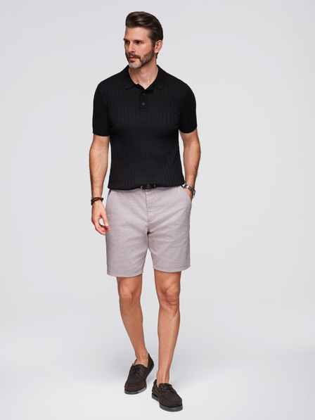 Ombre Clothing Pánska polokošeľa SLIM FIT z viskózy so zvislými pruhmi Ombre Clothing