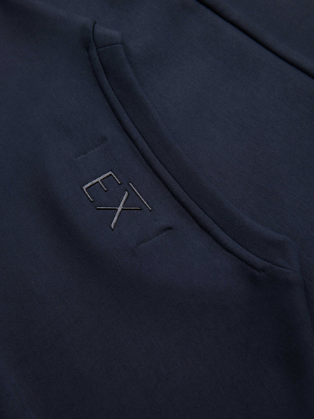 Ombre Clothing Pánska mikina s lesklým potlačou na hrudi - tmavo modrá V4 OM-SNBC-0199 Ombre Clothing